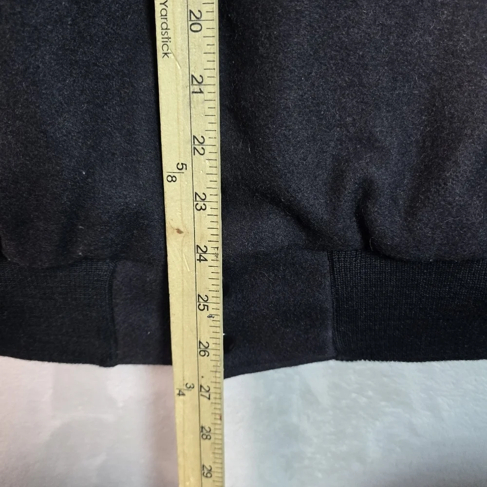 Vintage Holloway Chrysler Varsity Jacket Sz M Wool Leather Varsity Black USA 90s